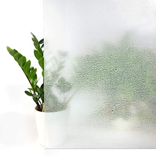 Fensterfolie Blickdicht Selbstklebend 45x100 cm | Klebefolie Fenster Sichtschutz mit Dekor-Effekt | Sichtschutzfolie Fenster Lichtdurchlass für mehr Privatsphäre im Bad oder Büro | Waterdrop Tropfen von DecoMeister