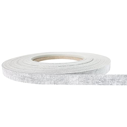 DecoMeister Kantenumleimer mit Schmelzkleber Möbelkantenband Melaminkantenumleimer Umleimer Melamin Bügelkante Dekor für Regalbrett Furnier zum Aufbügeln 21mm x 10m Kantenband Bellato Grau von DecoMeister