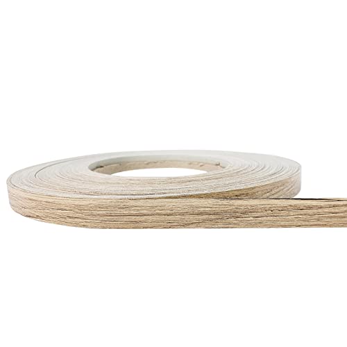 DecoMeister Kantenumleimer mit Schmelzkleber Melaminkantenumleimer Umleimer Bügelkante Dekor für Regalbrett Möbelbauplatte Furnier 21mm x 10m Kantenband Eiche Grand Natur von DecoMeister