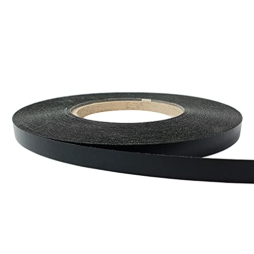 DecoMeister Kantenumleimer mit Schmelzkleber Möbelkantenband Melaminkantenumleimer Umleimer Melamin Bügelkante Dekor für Regalbrett Furnier zum Aufbügeln 21mm x 25m Kantenband Schwarz von DecoMeister