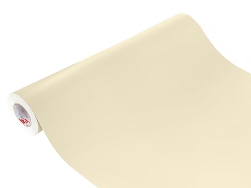 DecoMeister Klebefolie Deko-Folie Selbstklebefolie Selbstklebende Möbelfolie Einfarbig Einheitliche Farbe 100x100 cm Beige Matt von DecoMeister