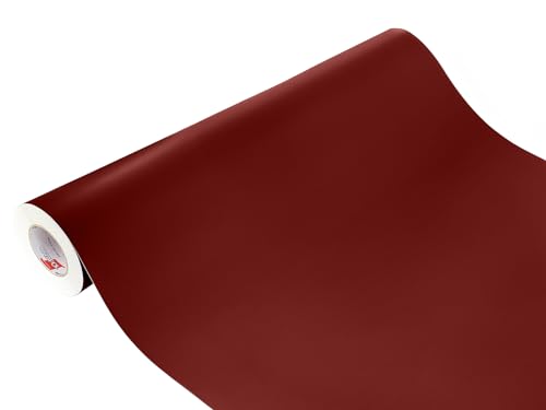 DecoMeister Klebefolie Deko-Folie Selbstklebefolie Selbstklebende Möbelfolie Einfarbig Einheitliche Farbe 100x100 cm Burgundrot Dunkelrot Rot Matt von DecoMeister