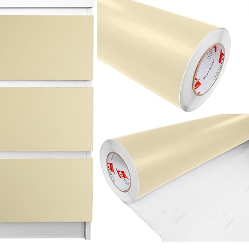 DecoMeister Möbelfolie selbstklebend 100x250 cm | Einfarbig Klebefolie für Möbel | Klebefolie Möbel - einfache Anwendung, ideal für die Renovierung von Küche oder Bad | Möbelfolie | Beige Matt von DecoMeister