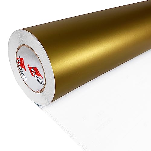 DecoMeister Klebefolie Deko-Folie Selbstklebefolie Selbstklebende Möbelfolie Einfarbig Einheitliche Farbe Fertigrolle 100x400 cm Gold Matt von DecoMeister