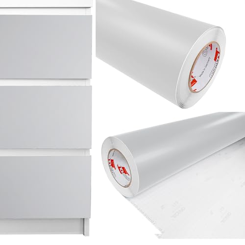 DecoMeister Möbelfolie selbstklebend 100x600 cm | Einfarbig Klebefolie für Möbel | Klebefolie Möbel - einfache Anwendung, ideal für die Renovierung von Küche oder Bad | Möbelfolie | Hellgrau Matt von DecoMeister