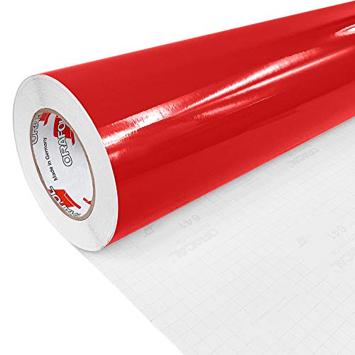 DecoMeister Klebefolie Deko-Folie Selbstklebefolie Selbstklebende Möbelfolie Einfarbig Einheitliche Farbe Fertigrolle 100x800 cm Rot Hochglanz Glanz Glänzend von DecoMeister