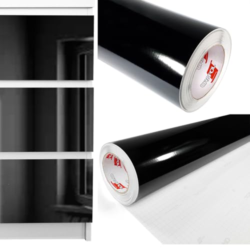 DecoMeister Möbelfolie selbstklebend 100x800 cm | Einfarbig Klebefolie für Möbel | Klebefolie Möbel - einfache Anwendung, ideal für die Renovierung von Küche oder Bad | Möbelfolie | Schwarz Hochglanz DecoMeister Möbelfolie selbstklebend 100x800 cm | Einfarbig Klebefolie für Möbel | Klebefolie Möbel - einfache Anwendung, ideal für die Renovierung von Küche oder Bad | Möbelfolie | Schwarz Hochglanz von DecoMeister