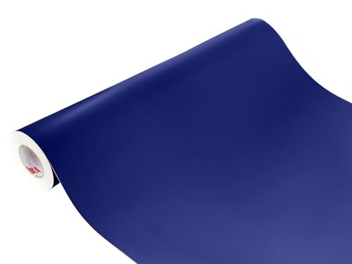 DecoMeister Klebefolie selbstklebende Möbelfolie Dekofolie selbstklebend Einfarbig Einheitliche Farbe Uni 100x50 cm Kobaltblau Cobaltblau Matt inkl. handliche Rakel von DecoMeister