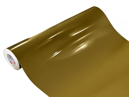 DecoMeister Möbelfolie selbstklebend 100x100 cm | Einfarbig Klebefolie für Möbel | Klebefolie Möbel - einfache Anwendung, ideal für die Renovierung von Küche oder Bad | Möbelfolie | Gold Hochglanz von DecoMeister