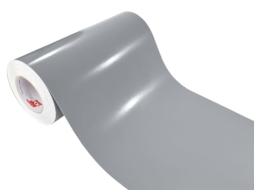 DecoMeister Möbelfolie selbstklebend 33x100 cm | Einfarbig Klebefolie für Möbel | Klebefolie Möbel - einfache Anwendung, ideal für die Renovierung von Küche oder Bad | Möbelfolie | Grau Hochglanz von DecoMeister