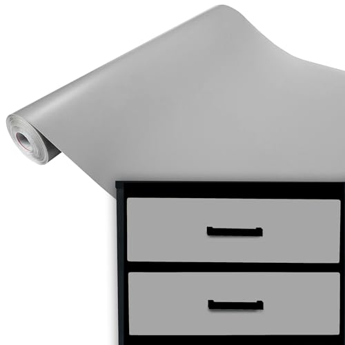 DecoMeister Klebefolie Möbel 67,5x1500 cm | Selbstklebende Möbelfolie in glänzend und matt - PVC Folie für Möbel | Selbstklebende Folie für schnelle Umgestaltung und Renovierung | Grau Matt von DecoMeister