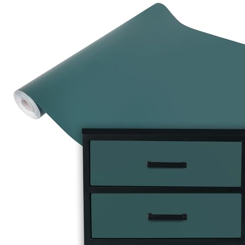 DecoMeister Klebefolie Möbel 67,5x740 cm | Selbstklebende Möbelfolie in glänzend und matt - PVC Folie für Möbel | Selbstklebende Folie für schnelle Umgestaltung und Renovierung | Grün/Blau Matt von DecoMeister