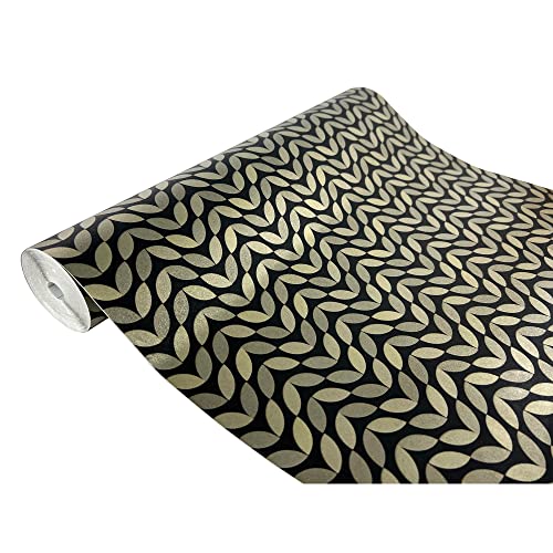 Klebefolie Möbel 45x200 cm | Möbelfolie selbstklebend im Deko-Stil - wasserfest und einfach anzubringen | Folie für Möbel ideal für Küche, Bad und kreative Raumgestaltung | Goldenes Muster von DecoMeister