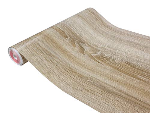 DecoMeister Klebefolie in Holz-Optik Holzfolien Deko-Folien Holzdekor Selbstklebefolie Möbelfolie Selbstklebend Fertigrolle Holz Folie für Möbel Sonoma Eiche Hell 45x740 cm von DecoMeister