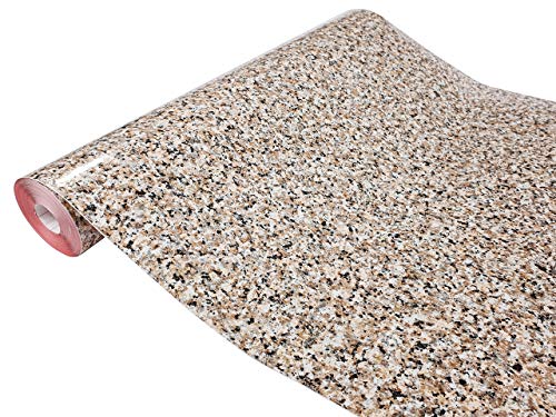 DecoMeister Klebefolie in Stein-Optik Möbelfolie Selbstklebende Steinfolie Deko-Folie Steindekor Selbstklebefolie Stein Folie für Möbel Fertigrolle 45x200 cm Porrinho Granit Beige von DecoMeister