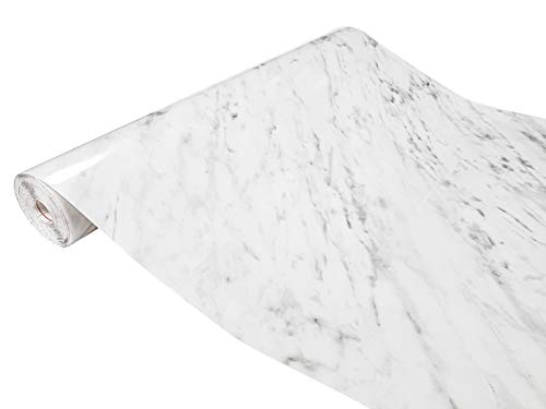 DecoMeister Klebefolie in Stein-Optik Möbelfolie Selbstklebende Steinfolie Deko-Folie Steindekor Selbstklebefolie Stein Folie für Möbel Fertigrolle 67,5x740 cm Carrara Grau von DecoMeister