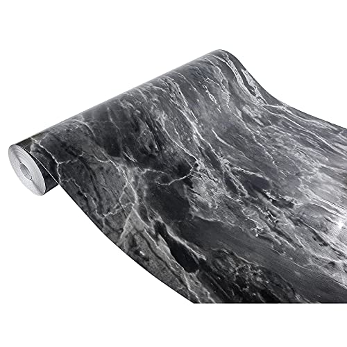 DecoMeister Klebefolie in Stein-Optik Möbelfolie Selbstklebende Steinfolie Deko-Folie Steindekor Selbstklebefolie Stein Folie für Möbel Fertigrolle 45x100 cm Marmor Romeo Silber von DecoMeister