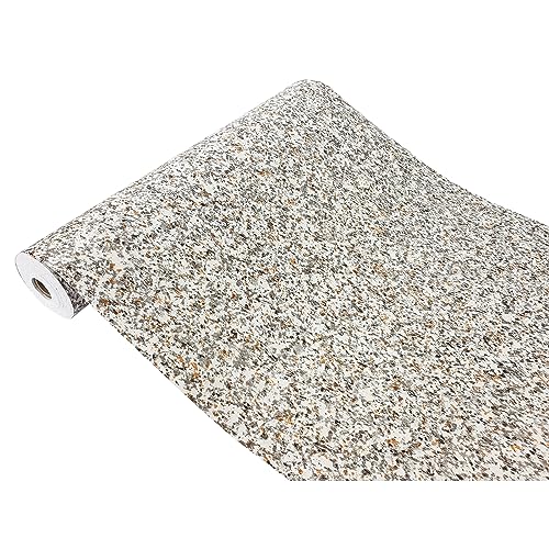 DecoMeister Klebefolie in Stein-Optik Möbelfolie Selbstklebende Steinfolie Deko-Folie Steindekor Selbstklebefolie Stein Folie für Möbel Fertigrolle 67,5x740 cm Granit Grau Braun von DecoMeister