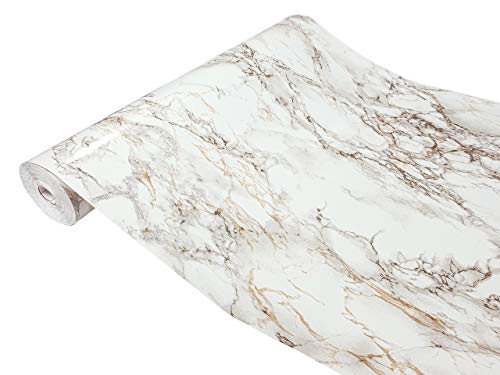 DecoMeister Klebefolie in Stein-Optik Möbelfolie Selbstklebende Steinfolie Deko-Folie Steindekor Selbstklebefolie Stein Folie für Möbel Fertigrolle 90x240 cm Cortes Braun von DecoMeister
