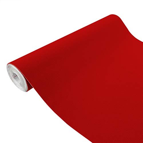 Klebefolie Möbel 45x25 cm | Folie für Möbel mit samtiger Veloursoptik für elegante Akzente | Klebefolie ideal zur Möbelrenovierung | Möbelfolie selbstklebend für DIY-Projekte | Velours Rot von DecoMeister