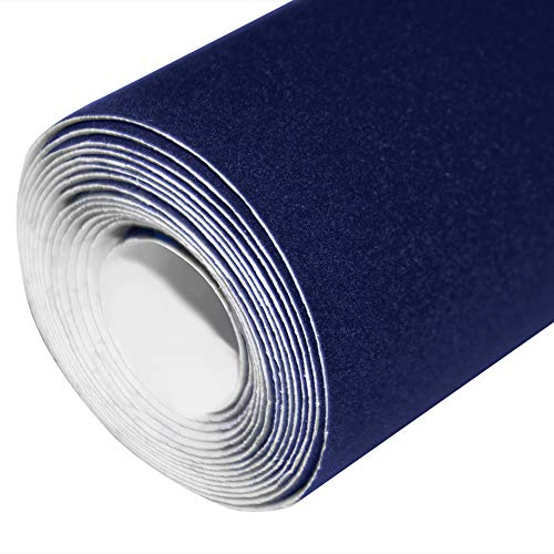DecoMeister Klebefolie in Velour-Optik Veloursfolie Deko-Folien Velourdekor Samtfolie Selbstklebefolie Möbelfolie Selbstklebende Velour Folie für Möbel Rolle 45 cm x 500 cm Velours navy - Blau von DecoMeister