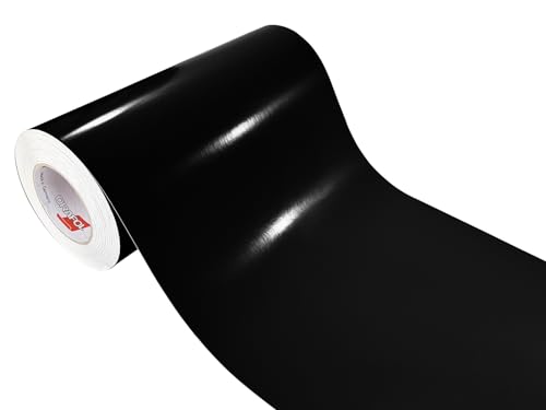 DecoMeister Klebefolie selbstklebende Möbelfolie Dekofolie selbstklebend Einfarbig Einheitliche Farbe Uni 33x50 cm Schwarz Hochglanz Glanz Glänzend Glossy von DecoMeister