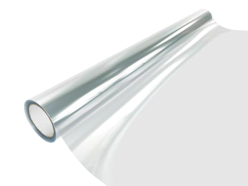 DecoMeister Klebefolie transparent 100x100 cm | Schutzfolie mit thermoplastischer Oberfläche für exakte Anpassung | Selbstklebende Folie für Möbel, Auto und Geräte | Möbelfolie | Transparent von DecoMeister