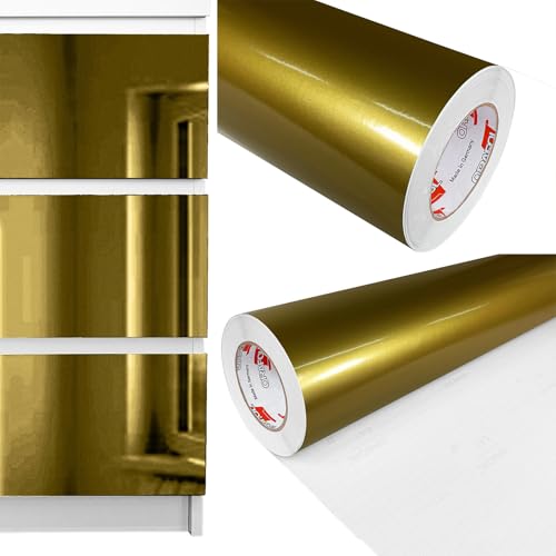 DecoMeister Möbelfolie selbstklebend 100x600 cm | Einfarbig Klebefolie für Möbel | Klebefolie Möbel - einfache Anwendung, ideal für die Renovierung von Küche oder Bad | Möbelfolie | Gold Hochglanz DecoMeister Möbelfolie selbstklebend 100x600 cm | Einfarbig Klebefolie für Möbel | Klebefolie Möbel - einfache Anwendung, ideal für die Renovierung von Küche oder Bad | Möbelfolie | Gold Hochglanz von DecoMeister