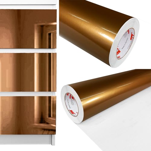 DecoMeister Möbelfolie selbstklebend 100x800 cm | Einfarbig Klebefolie für Möbel | Klebefolie Möbel - einfache Anwendung, ideal für die Renovierung von Küche oder Bad | Möbelfolie | Kupfer Hochglanz DecoMeister Möbelfolie selbstklebend 100x800 cm | Einfarbig Klebefolie für Möbel | Klebefolie Möbel - einfache Anwendung, ideal für die Renovierung von Küche oder Bad | Möbelfolie | Kupfer Hochglanz von DecoMeister