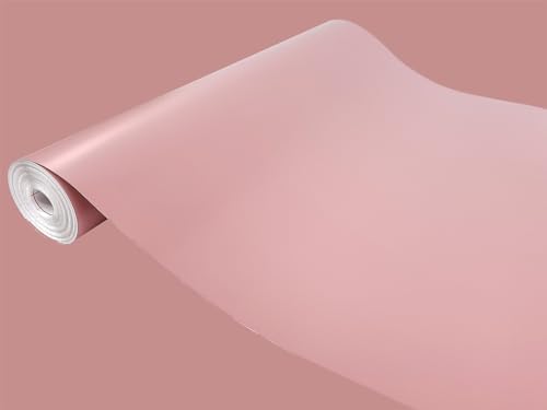 DecoMeister Klebefolien Deko-Folien Selbstklebefolie Dekorative Möbelfolie Selbstklebende Folie nach Maß Einfarbig Einheitliche Farbe 45x25 cm Puderrosa Rosa Matt von DecoMeister
