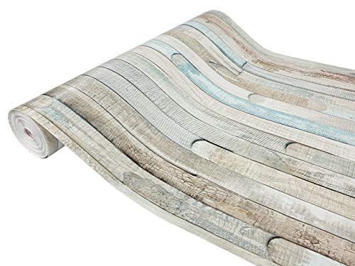 DecoMeister Klebefolie in Holz-Optik Holzfolien Deko-Folien Holzdekor Selbstklebefolie Möbelfolie Selbstklebend Fertigrolle Holz Folie für Möbel Rio Ocean 45x1500 cm von DecoMeister