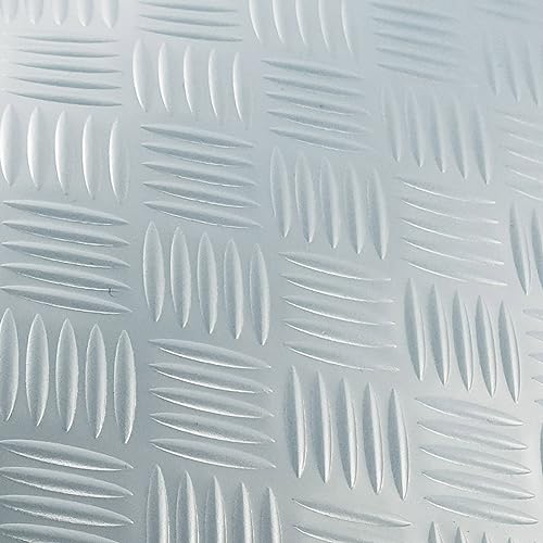 Klebefolie Möbel 45x490 cm | Möbelfolie selbstklebend in Metallic-Optik | Klebefolie zur Umgestaltung von Küche und Bad | Folie für Möbel - wasserfest und dekorativ | Riffelblech Silber Matt von DecoMeister