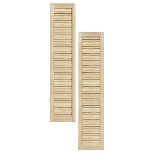 DecoMeister Lamellentüren aus Holz Massivholz Lamellentür Holztür Schranktür mit offenen Lamellen für Kleiderschrank Möbelfronten 294x1406 mm 2-er Pack von DecoMeister