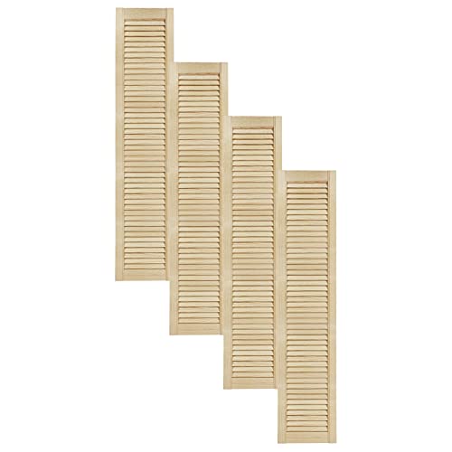 DecoMeister Lamellentüren aus Holz Massivholz Lamellentür Holztür Schranktür mit offenen Lamellen für Kleiderschrank Möbelfronten 294x1406 mm 4-er Pack von DecoMeister