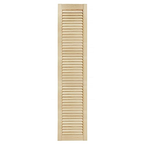 DecoMeister Lamellentüren aus Holz 294x1406 mm Massivholz Lamellentür Holztür Schranktür mit offenen Lamellen für Kleiderschrank Möbelfronten Einzeln von DecoMeister