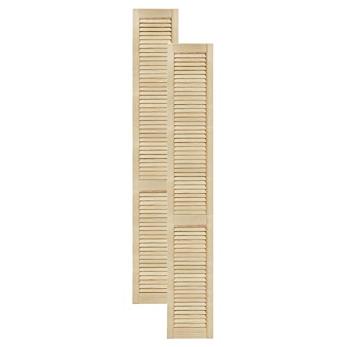 DecoMeister Lamellentüren aus Holz Massivholz Lamellentür Holztür Schranktür mit offenen Lamellen für Kleiderschrank Möbelfronten 294x2013 mm 2-er Pack von DecoMeister