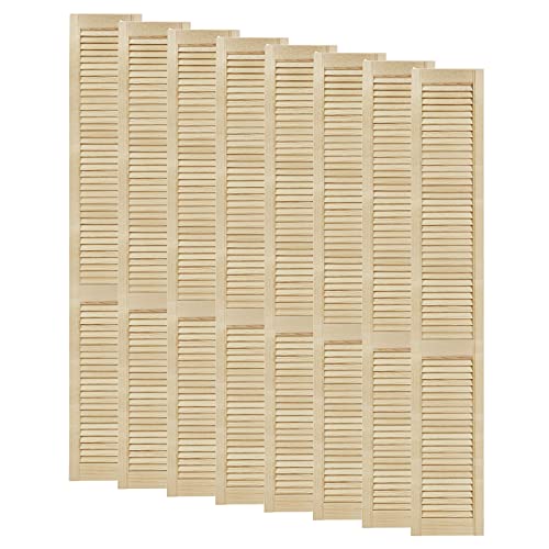 DecoMeister Lamellentüren aus Holz Massivholz Lamellentür Holztür Schranktür mit offenen Lamellen für Kleiderschrank Möbelfronten 294x2013 mm 8-er Pack von DecoMeister