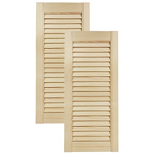 DecoMeister Lamellentüren aus Holz Massivholz Lamellentür Holztür Schranktür mit offenen Lamellen für Kleiderschrank Möbelfronten 294x690 mm 2-er Pack von DecoMeister