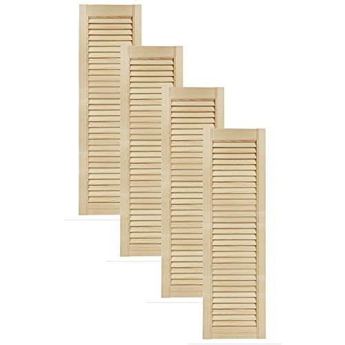 DecoMeister Lamellentüren aus Holz Massivholz Lamellentür Holztür Schranktür mit offenen Lamellen für Kleiderschrank Möbelfronten 294x993 mm 4-er Pack von DecoMeister