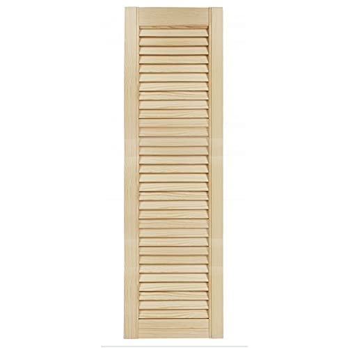 DecoMeister Lamellentüren aus Holz 294x993 mm Massivholz Lamellentür Holztür Schranktür mit offenen Lamellen für Kleiderschrank Möbelfronten Einzeln von DecoMeister