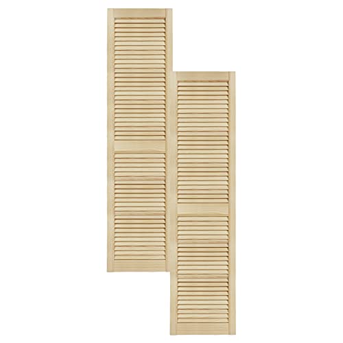 DecoMeister Lamellentüren aus Holz Massivholz Lamellentür Holztür Schranktür mit offenen Lamellen für Kleiderschrank Möbelfronten 394x1700 mm 2-er Pack von DecoMeister