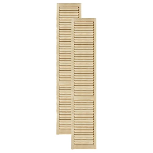 DecoMeister Lamellentüren aus Holz Massivholz Lamellentür Holztür Schranktür mit offenen Lamellen für Kleiderschrank Möbelfronten 394x2013 mm 2-er Pack von DecoMeister