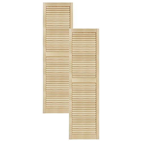 DecoMeister Lamellentüren aus Holz Massivholz Lamellentür Holztür Schranktür mit offenen Lamellen für Kleiderschrank Möbelfronten 444x1700 mm 2-er Pack von DecoMeister