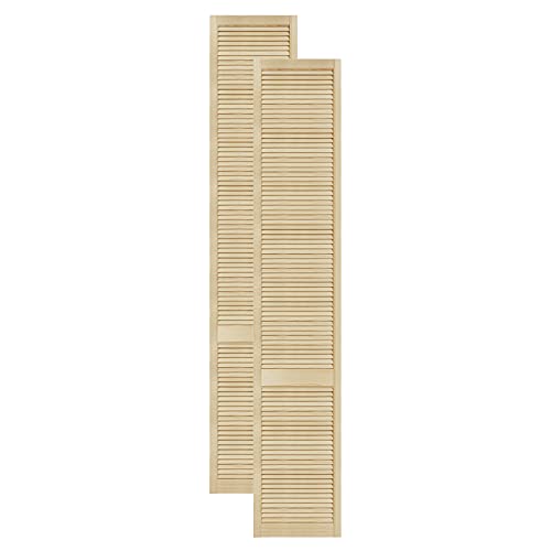 DecoMeister Lamellentüren aus Holz Massivholz Lamellentür Holztür Schranktür mit offenen Lamellen für Kleiderschrank Möbelfronten 444x2422 mm 2-er Pack von DecoMeister