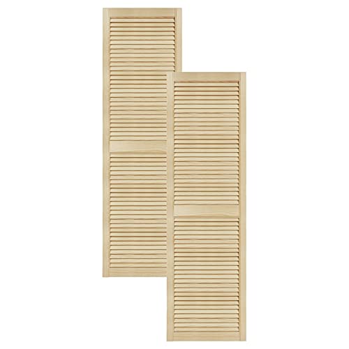 DecoMeister Lamellentüren aus Holz Massivholz Lamellentür Holztür Schranktür mit offenen Lamellen für Kleiderschrank Möbelfronten 494x1700 mm 2-er Pack von DecoMeister