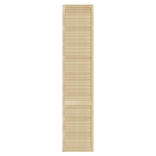 DecoMeister Lamellentüren aus Holz 494x2422 mm Massivholz Lamellentür Holztür Schranktür mit offenen Lamellen für Kleiderschrank Möbelfronten Einzeln von DecoMeister