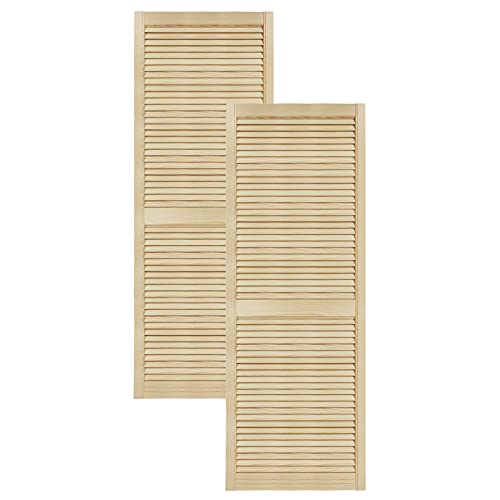 DecoMeister Lamellentüren aus Holz Massivholz Lamellentür Holztür Schranktür mit offenen Lamellen für Kleiderschrank Möbelfronten 594x1700 mm 2-er Pack in Weiß DecoMeister Lamellentüren aus Holz Massivholz Lamellentür Holztür Schranktür mit offenen Lamellen für Kleiderschrank Möbelfronten 594x1700 mm 2-er Pack in Weiß von DecoMeister