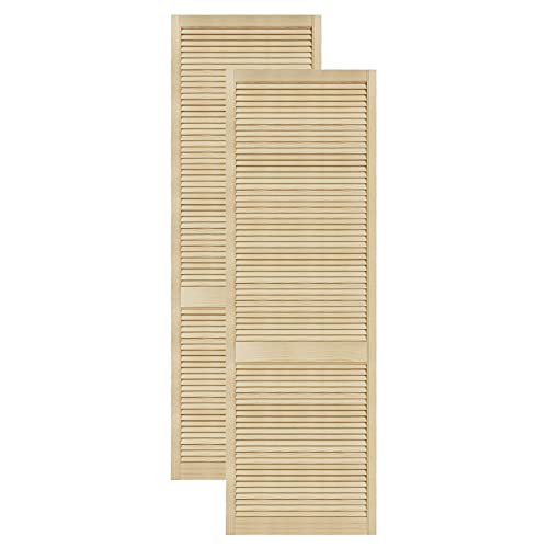 DecoMeister Lamellentüren aus Holz Massivholz Lamellentür Holztür Schranktür mit offenen Lamellen für Kleiderschrank Möbelfronten 594x2013 mm 2-er Pack von DecoMeister