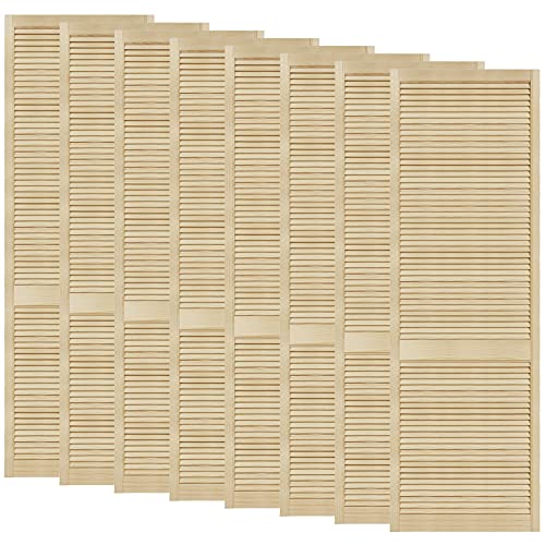 DecoMeister Lamellentüren aus Holz Massivholz Lamellentür Holztür Schranktür mit offenen Lamellen für Kleiderschrank Möbelfronten 594x2013 mm 8-er Pack von DecoMeister