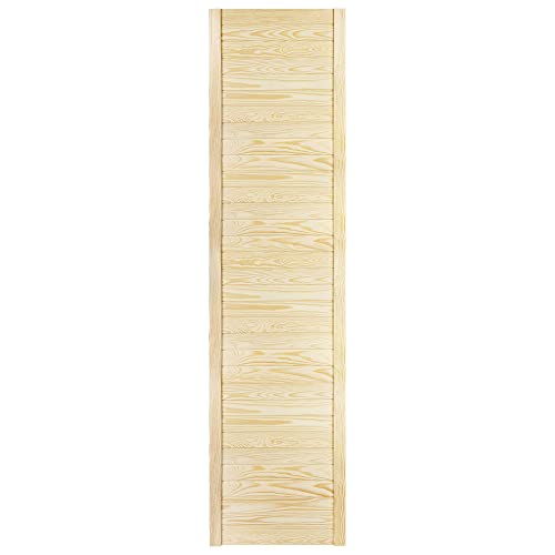 DecoMeister Lamellentür 494x1995 mm Holztür Natur mit geschlossenen Profilbretter für Schränke, Regale, Möbel aus Kiefer Holz unbehandelt einzeln von DecoMeister